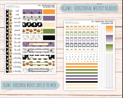 OCTOBER 2025 Stickers for Large size Horizontal & Vertical Laurel Denise Planners. (Formerly Original Size) "Hello Halloween" || OG