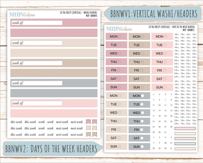 MAY Stickers for The Mae & Kristy Laurel Denise Planners (formerly Book Bound Planner). Neutral Color || BBN