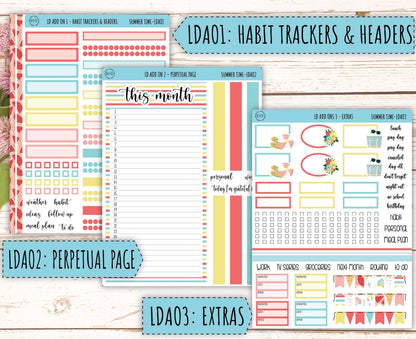 August Stickers for Large size Horizontal & Vertical Laurel Denise Planner. (Formerly Original or Standar Size) "Summer Time" || MPST