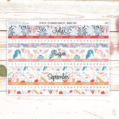 2025 Monthly Headers Set for Laurel Denise POP-UP || LD419
