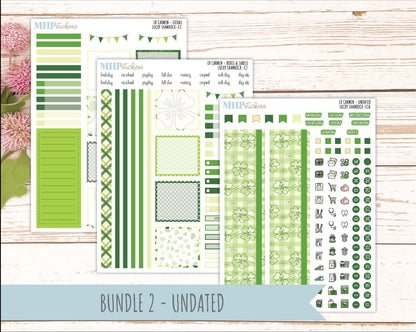 MARCH 2026 Stickers for The Carmen Laurel Denise Planner (Simply Month Planner). "Lucky Shamrock" || C