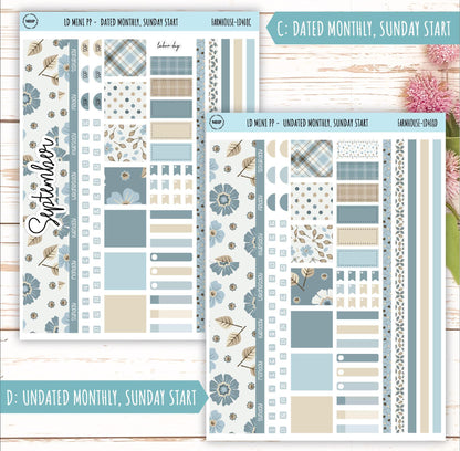 SEPTEMBER Stickers for The Rose Small Laurel Denise Planner (Formerly Mini Project Planner) "Farmhouse" || LD408FH