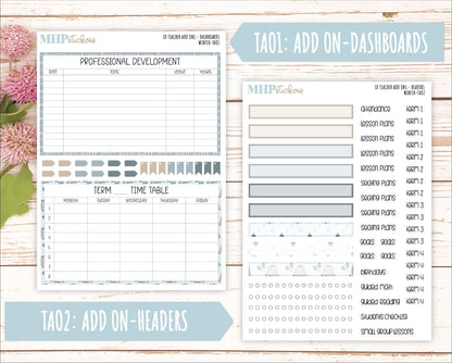JANUARY Stickers for The Valerie Laurel Denise Planner (Formerly Teacher Planner) "Winter" || TW