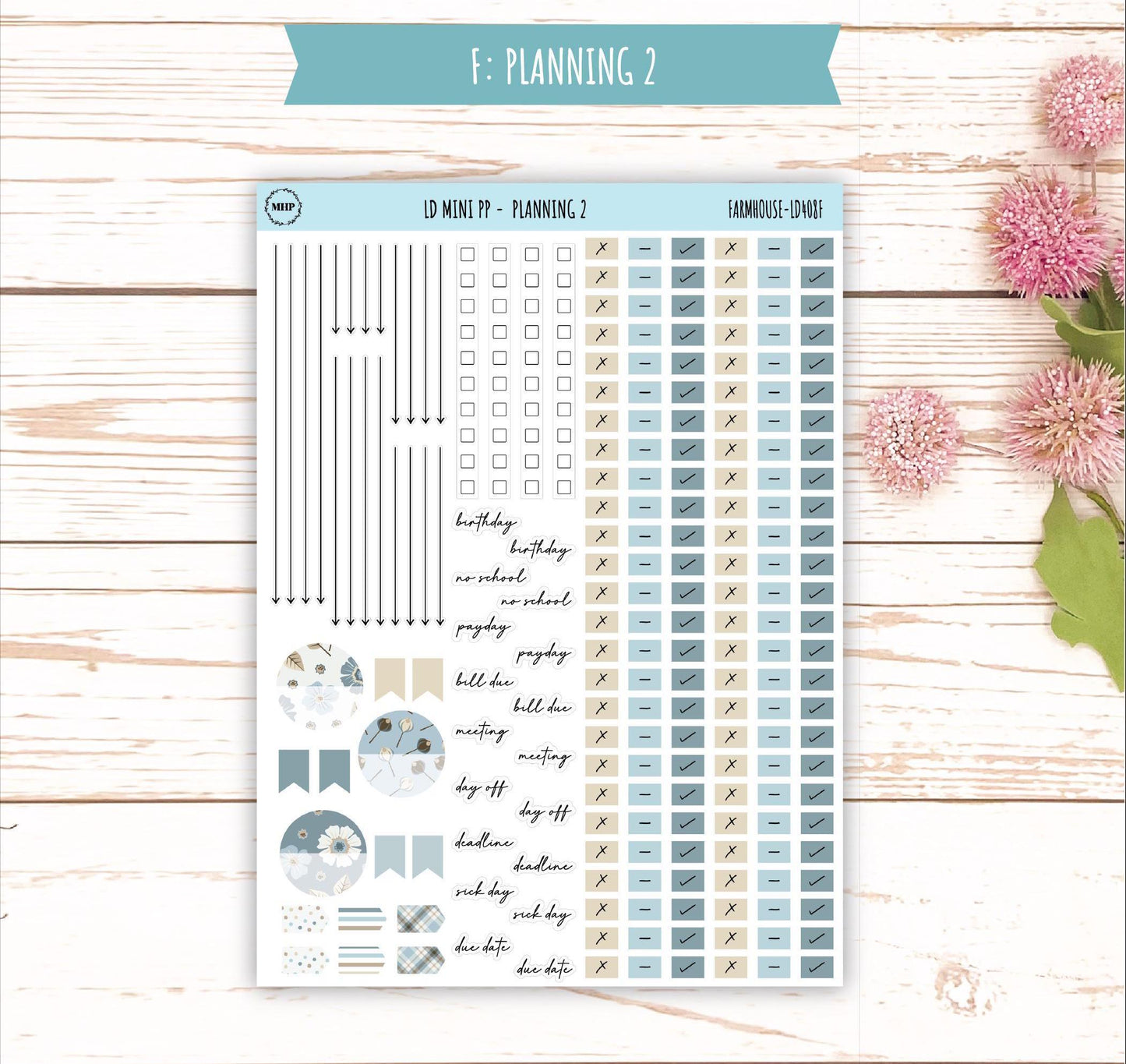 SEPTEMBER Stickers for The Rose Small Laurel Denise Planner (Formerly Mini Project Planner) "Farmhouse" || LD408FH