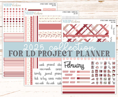 FEBRUARY Stickers for The Rose Large Laurel Denise Planner (Formerly Project Planner) "Love" || PPLV