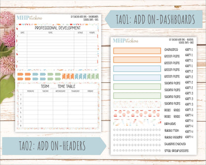 SEPTEMBER Stickers for The Valerie Laurel Denise Planner (Formerly Teacher Planner) "School Days" || TC