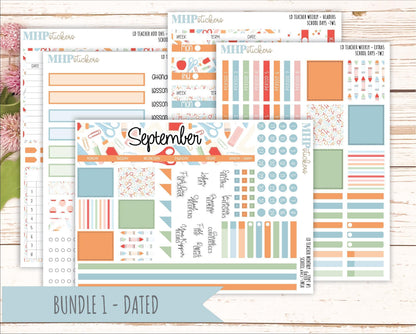 SEPTEMBER Stickers for The Valerie Laurel Denise Planner (Formerly Teacher Planner) "School Days" || TC