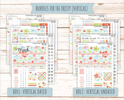 MARCH 2026 Stickers for the Mae & Kristy Laurel Denise Planners (Book Bound Planner) "Spring" || BB