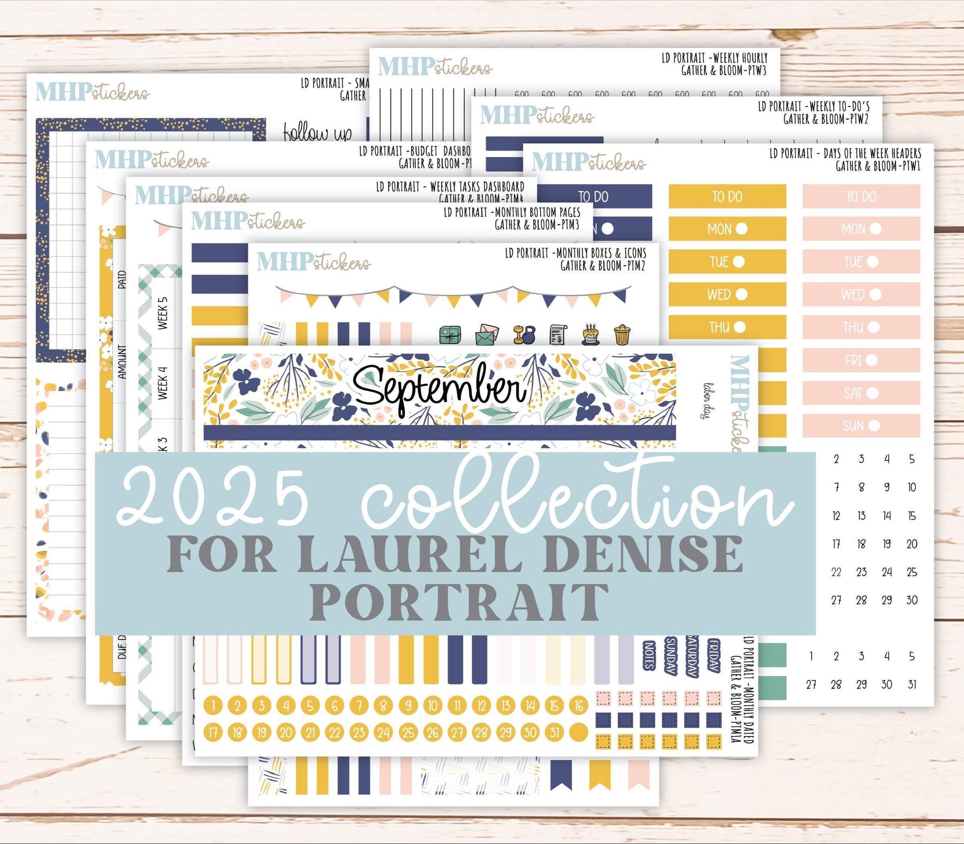 SEPTEMBER 2025 Stickers for The Scout Laurel Denise Planner (formerly Portrait Planner). "Gather and Bloom" || PT