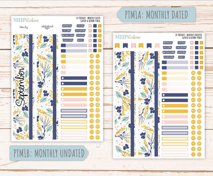 SEPTEMBER 2025 Stickers for The Scout Laurel Denise Planner (formerly Portrait Planner). "Gather and Bloom" || PT