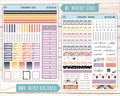 October Stickers for Small Horizontal & Vertical Laurel Denise Planners. (Formerly Mini Planner) "Boo to Your" || MBY