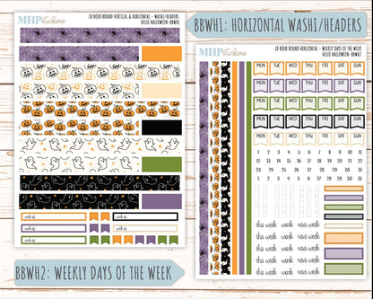 OCTOBER 2025 Stickers for The Mae & The Kristy Laurel Denise Planners ( Formerly Book Bound Planner) "Hello Halloween" || BB