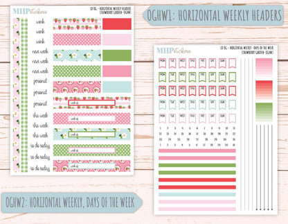 MAY 2025 Stickers for Large size Horizontal & Vertical Laurel Denise Planners. (Formerly Original Size) "Strawberry Garden" || OGSG