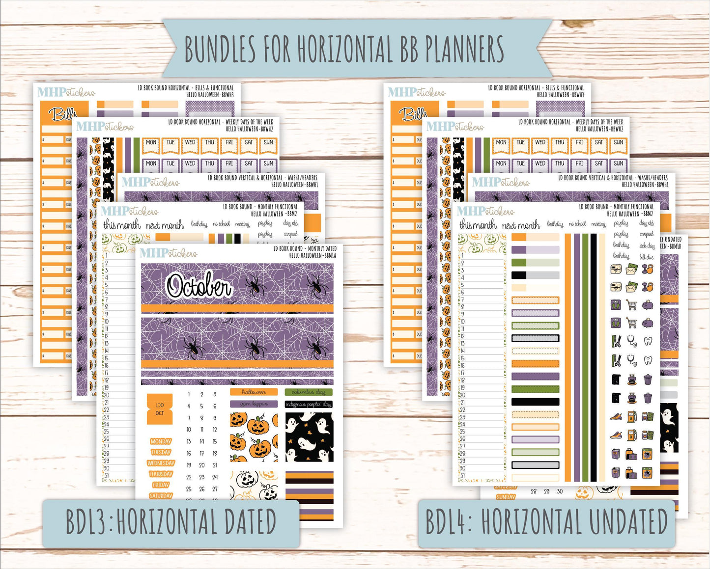 OCTOBER 2025 Stickers for The Mae & The Kristy Laurel Denise Planners ( Formerly Book Bound Planner) "Hello Halloween" || BB