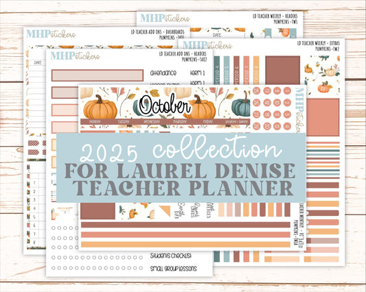 OCTOBER Stickers for The Valerie Laurel Denise Planner (Formerly Teacher Planner) "Pumpkins" || TC