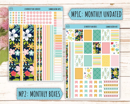 July Sticker for Large size Horizontal & Vertical Laurel Denise Planner. (Formerly Original or Standar Size) "Summer Bloom" || MPSB