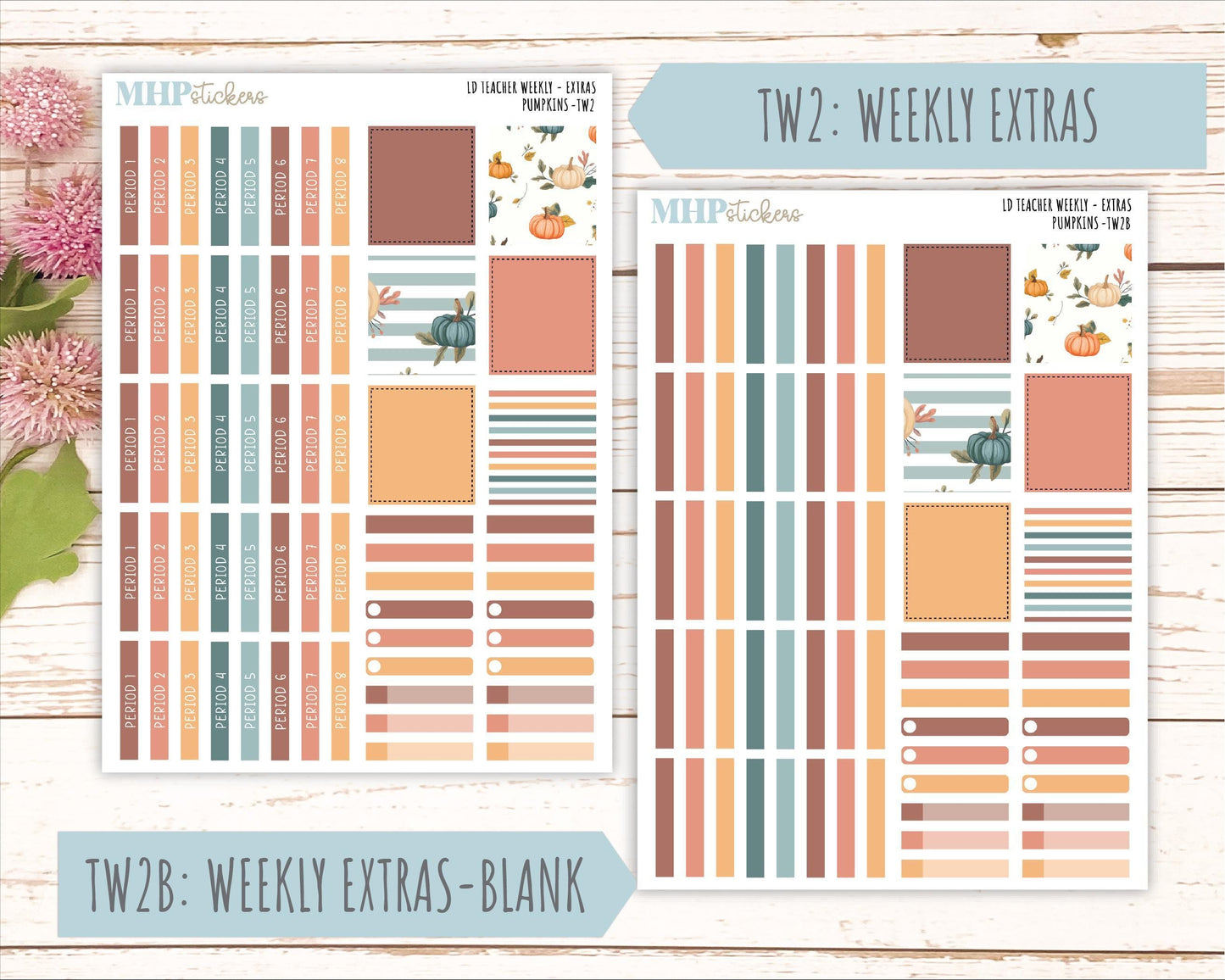 OCTOBER Stickers for The Valerie Laurel Denise Planner (Formerly Teacher Planner) "Pumpkins" || TC