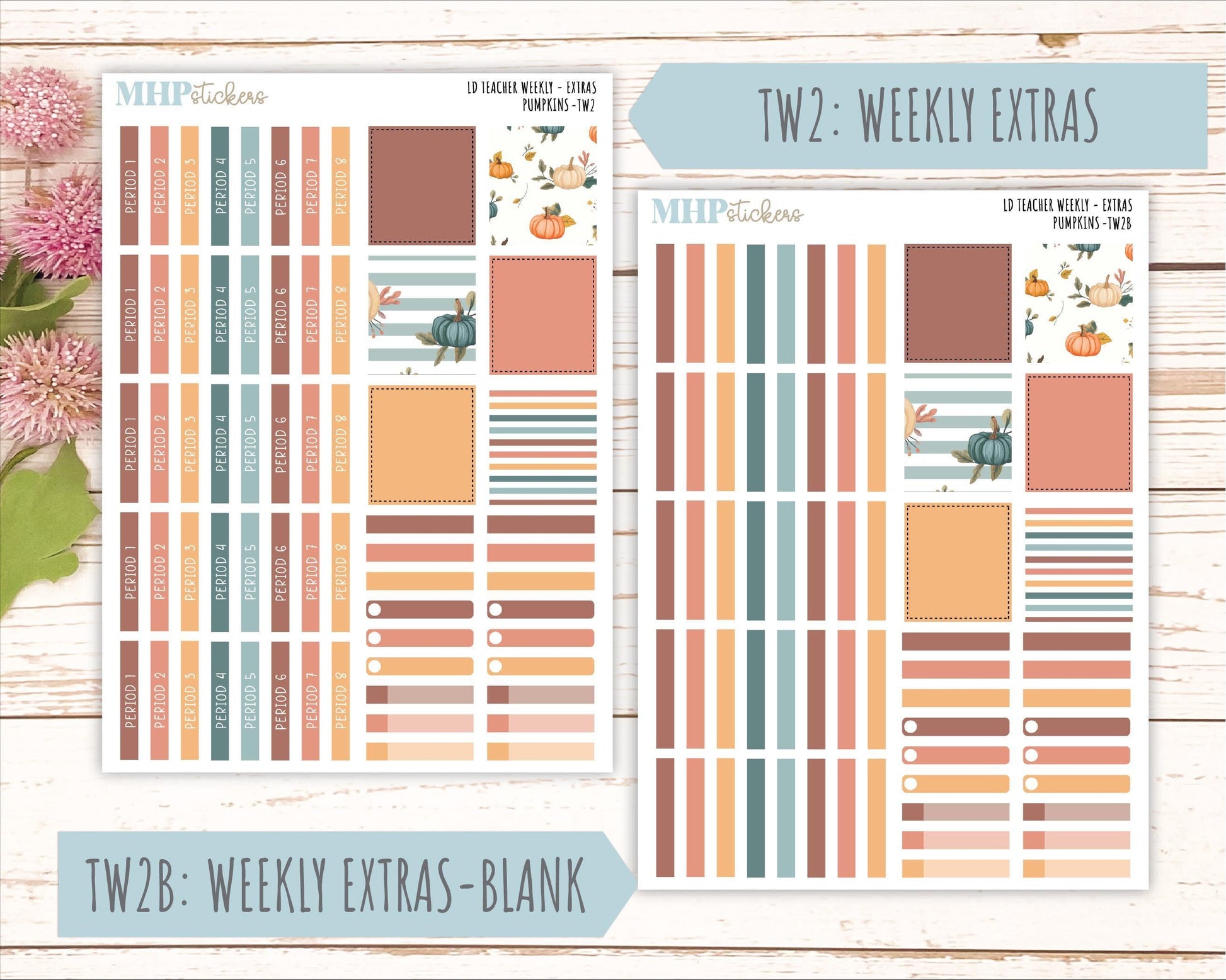 OCTOBER Stickers for The Valerie Laurel Denise Planner (Formerly Teacher Planner) "Pumpkins" || TC