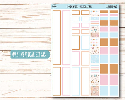 August Stickers for Small Horizontal & Vertical Laurel Denise Planners. (Formerly Mini Planner) "Seashells" || MSH