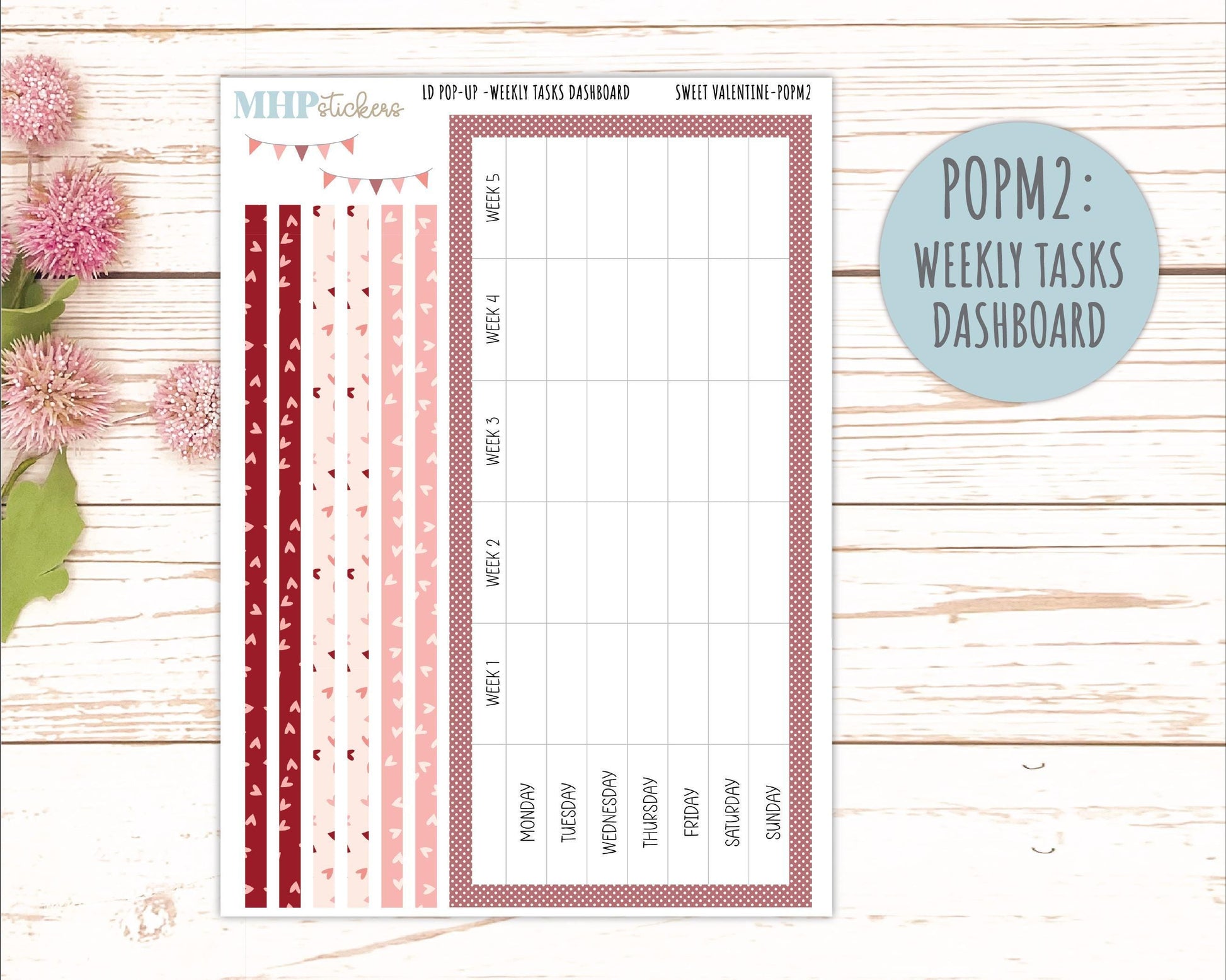 FEBRUARY 2026 Stickers for The Jo, Laurel Denise Planner (Formerly Pop-Up Planner) "Sweet Valentine" || POP