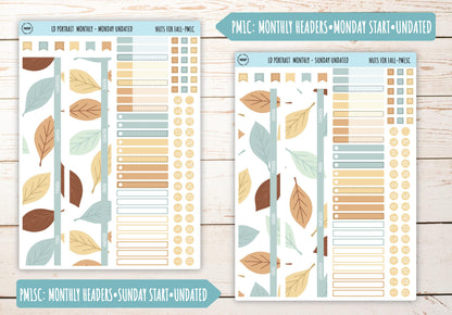 OCTOBER Stickers for The Scout Laurel Denise Planner (formerly Portrait Planner). "Nuts for Fall" || PNF