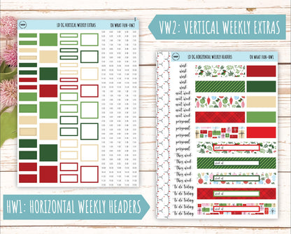 DECEMBER Stickers for Large size Horizontal & Vertical Laurel Denise Planner. (Formerly Original or Standar Size) "Oh What Fun" || OGOWF