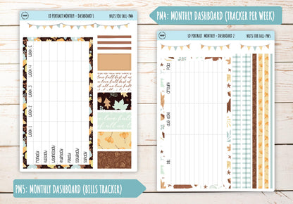 OCTOBER Stickers for The Scout Laurel Denise Planner (formerly Portrait Planner). "Nuts for Fall" || PNF