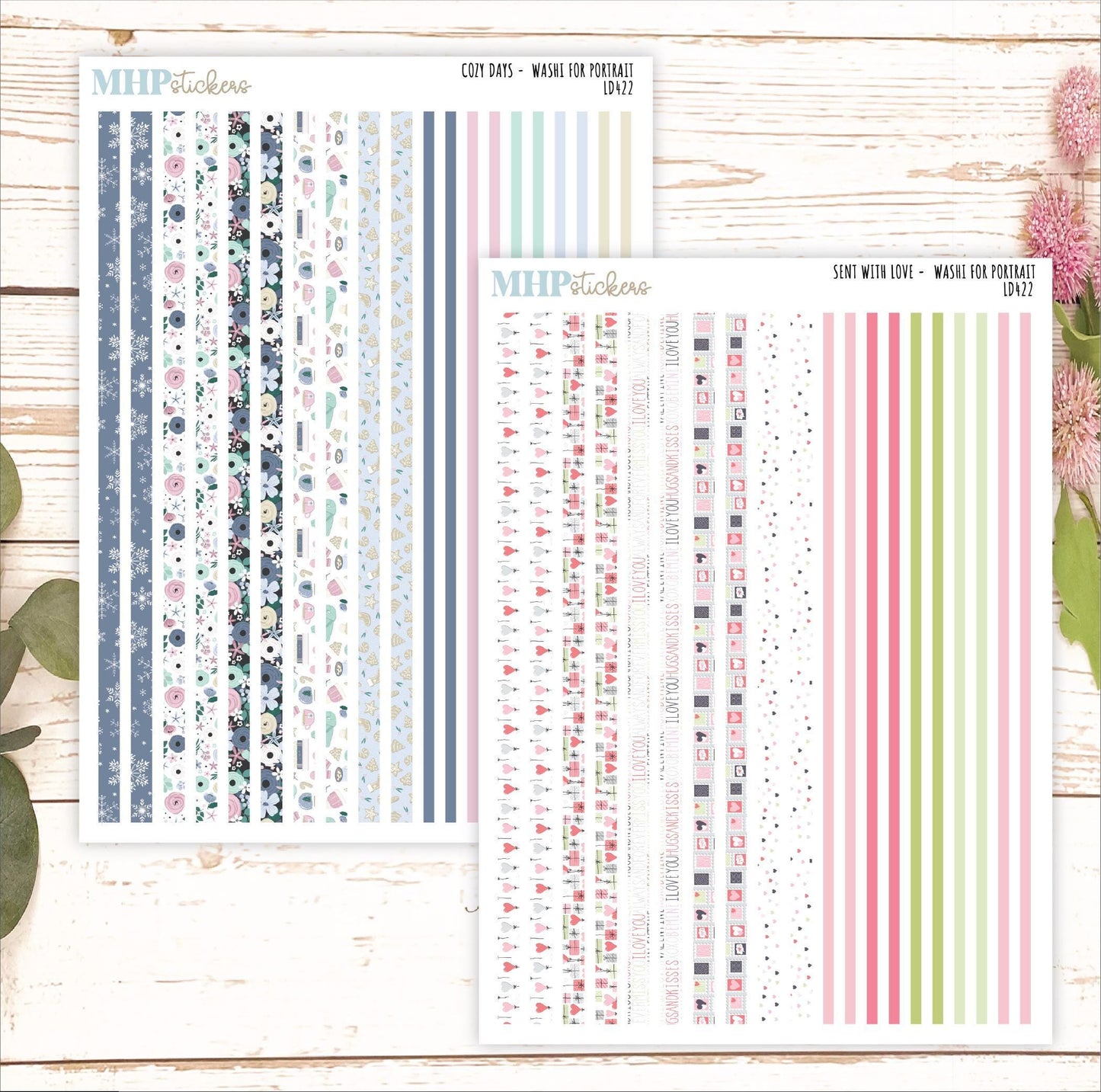 12 Washi Sheets Set for Laurel Denise PORTRAIT Planner. 2024 Designs || LD422