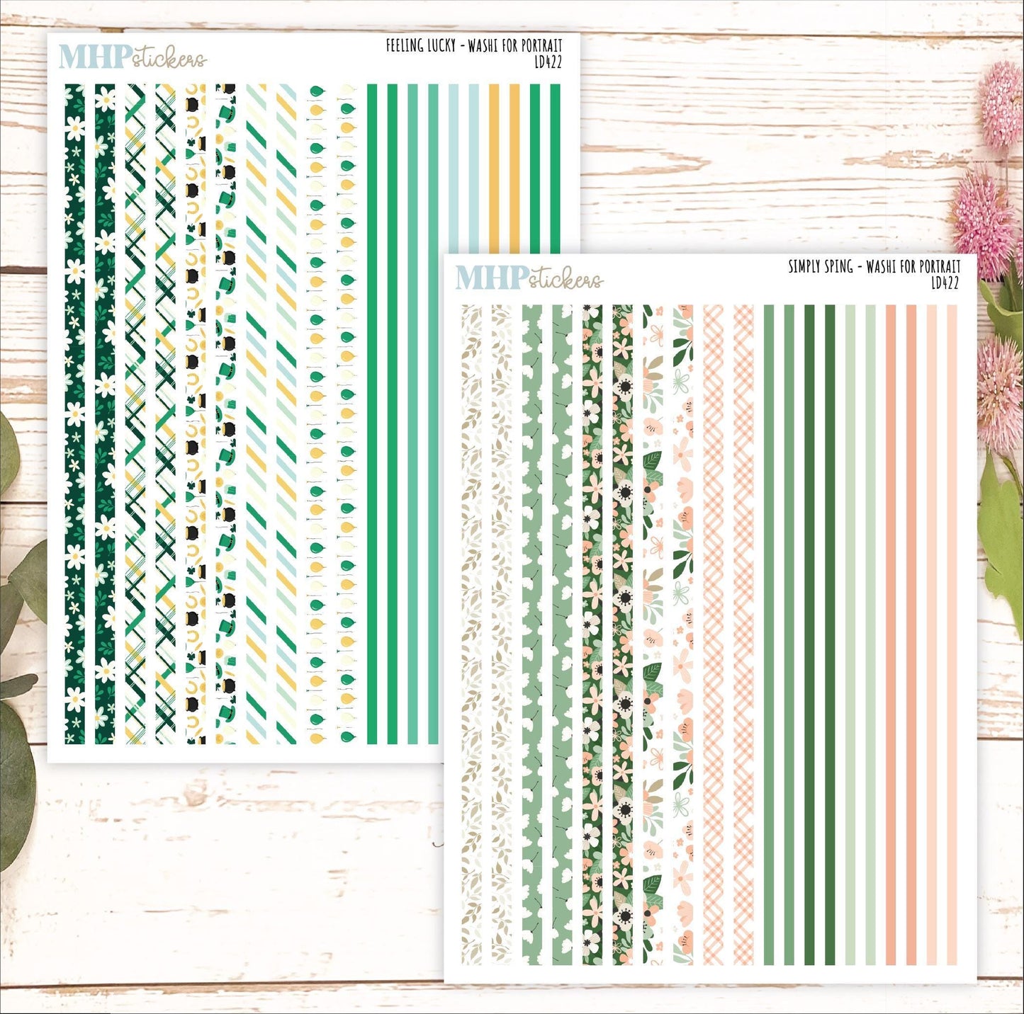 12 Washi Sheets Set for Laurel Denise PORTRAIT Planner. 2024 Designs || LD422