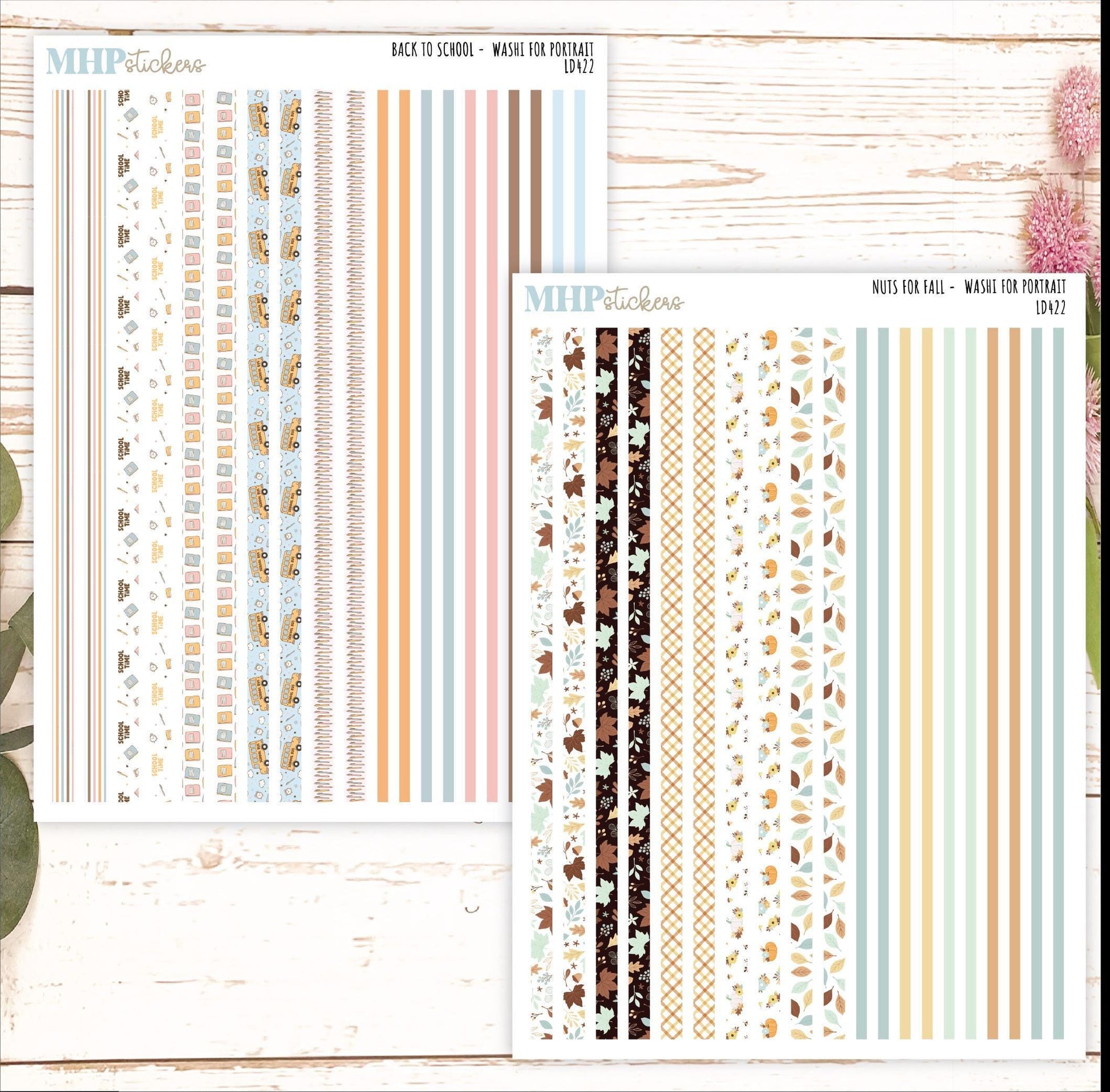 12 Washi Sheets Set for Laurel Denise PORTRAIT Planner. 2024 Designs || LD422