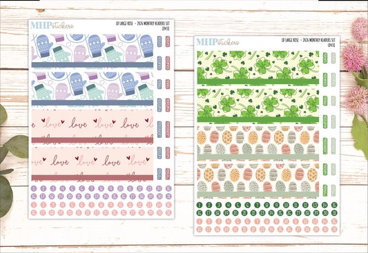 2026 Monthly Headers Set for the Large Rose Laurel Denise Planner (Formerly Project Planner) || LD438