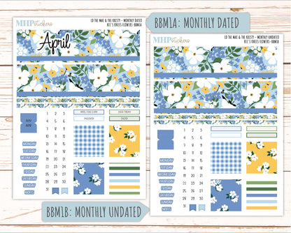 APRIL 2026 Stickers for the Mae & Kristy Laurel Denise Planners (Book Bound Planner) "Bee's Knees Flowers" || BB
