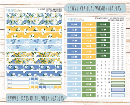 APRIL 2026 Stickers for the Mae & Kristy Laurel Denise Planners (Book Bound Planner) "Bee's Knees Flowers" || BB