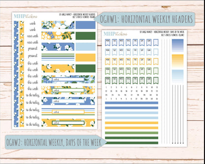 APRIL 2026 Stickers for Large Nancy & Anne Planners (Formerly Original Size). For Laurel Denise Planners. "Bee's Knees Flowers" || OG