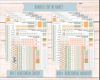 APRIL 2026 Stickers for Large Nancy & Anne Planners (Formerly Original Size). For Laurel Denise Planners. "Easter Garden" || OG