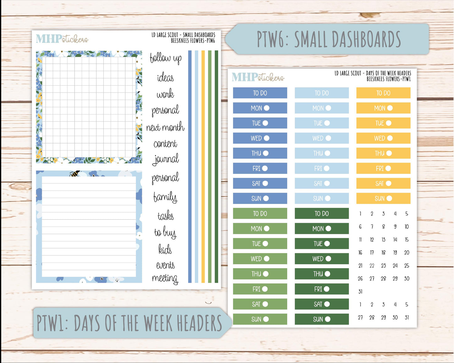 APRIL 2026 Stickers for the Large Scout Planner (formerly Portrait Planner). For Laurel Denise Planners "Bee's Knees Flowers" ||PT