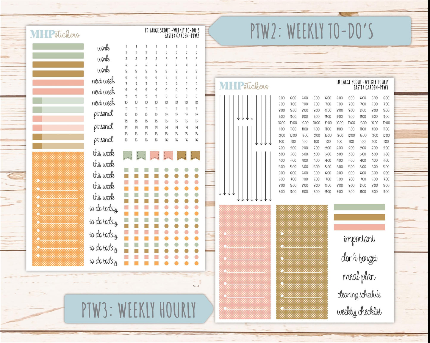 APRIL 2026 Stickers for the Large Scout Planner (formerly Portrait Planner). For Laurel Denise Planners "Easter Garden" ||PT