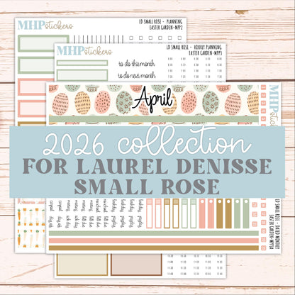 APRIL 2026 Stickers for The Small Rose Laurel Denise Planner (Formerly Mini Project Planner) "Easter Garden" || MPP