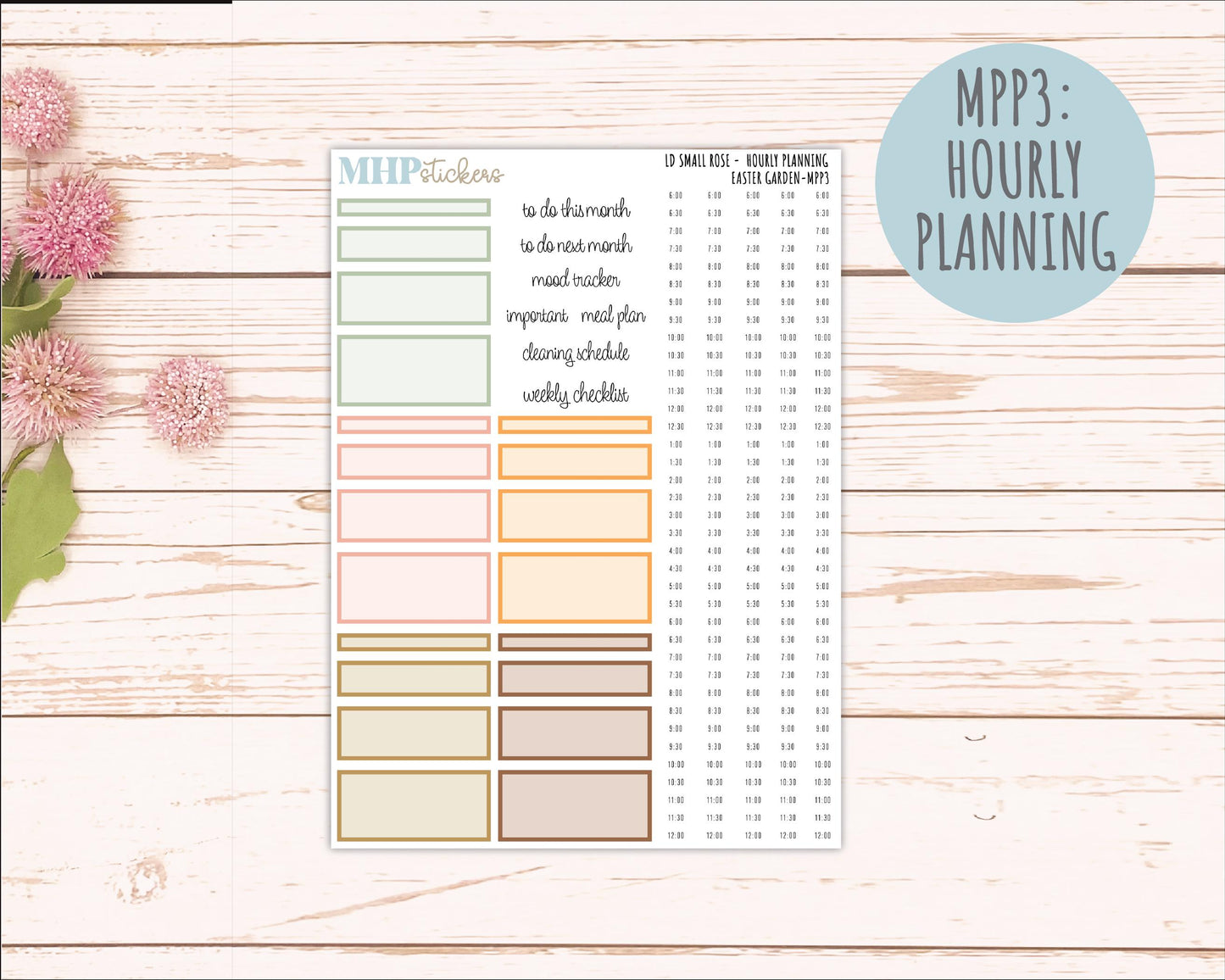 APRIL 2026 Stickers for The Small Rose Laurel Denise Planner (Formerly Mini Project Planner) "Easter Garden" || MPP