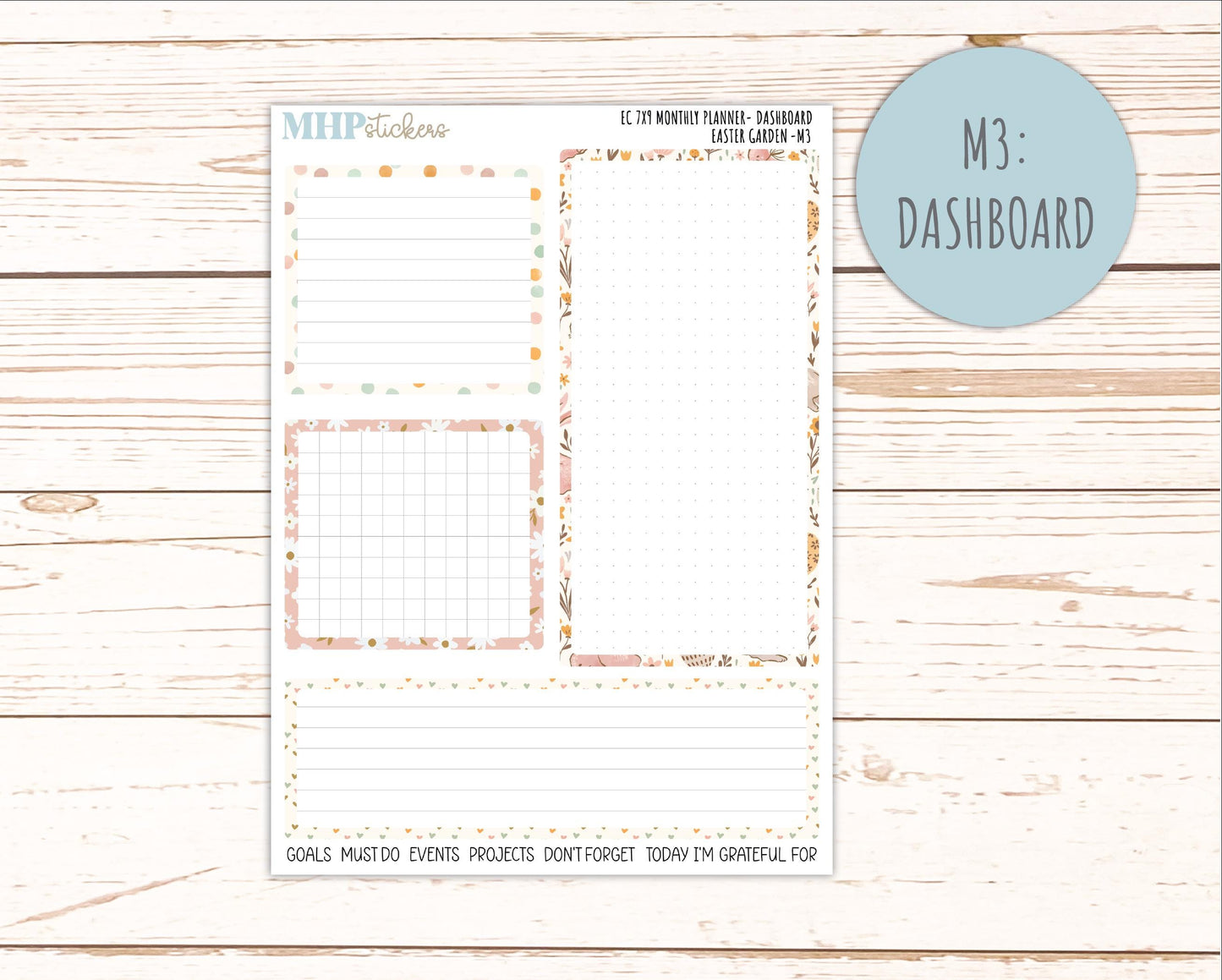 APRIL Monthly Kit for 7x9 Erin Condren Planners. 2026 Collection "Easter Garden" || ECM