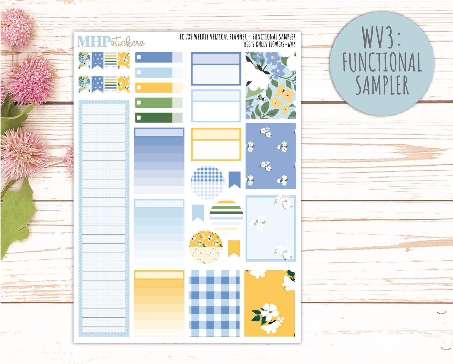 APRIL Weekly Vertical Kits for 7x9 Erin Condren Planners. 2026 Collection "Bee's Knees Flowers" || ECWV