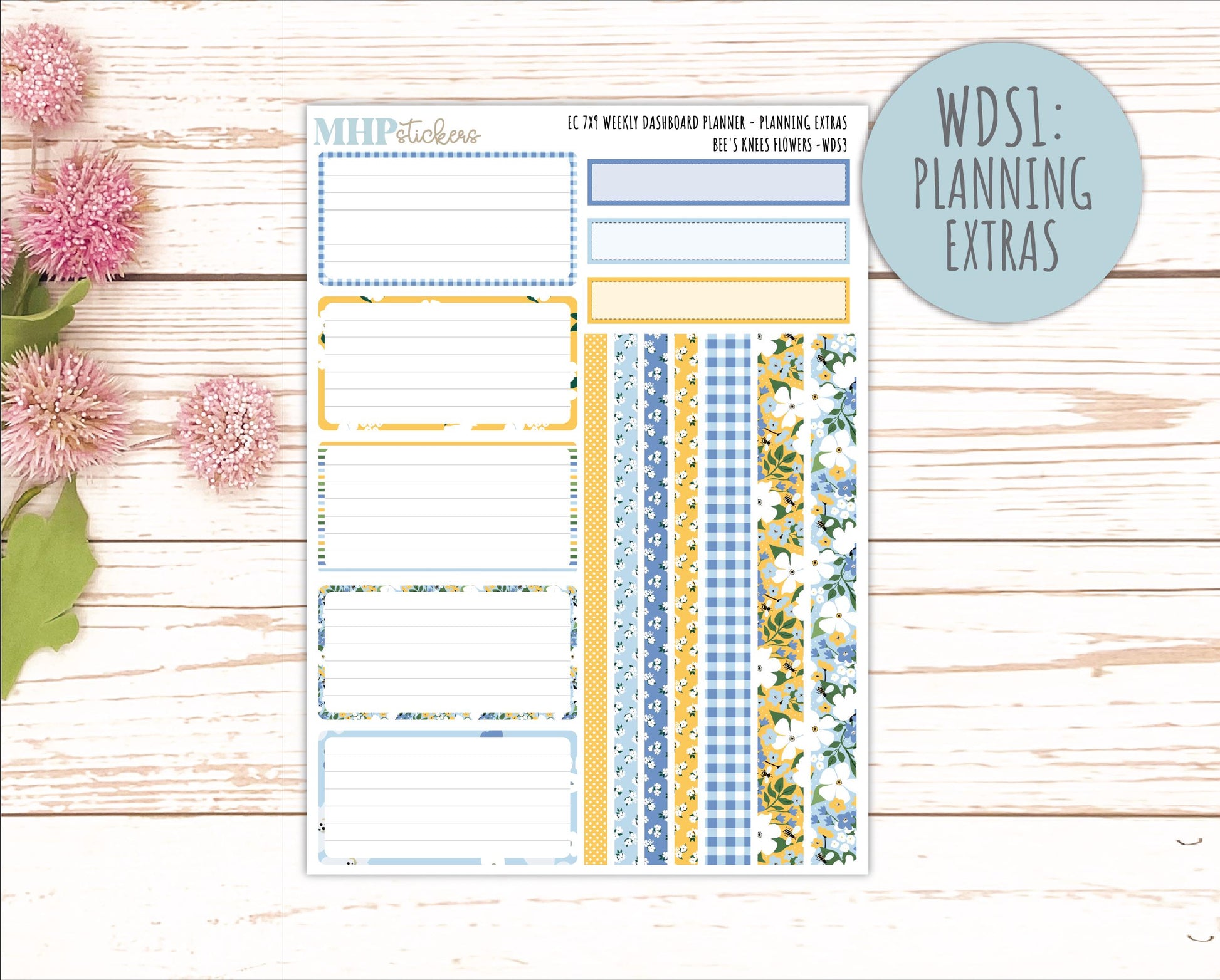 APRIL Weekly Dashboard Kit for 7x9 Erin Condren Planners. 2026 Collection "Bee's Knees Flowers" || ECWDS