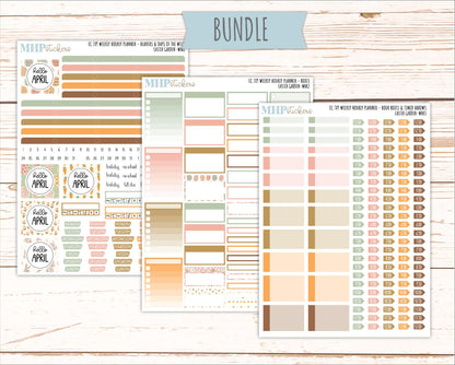 APRIL Weekly Hourly Planning Kits for 7x9 Erin Condren Planners. 2026 Collection "Easter Garden" || ECWHR