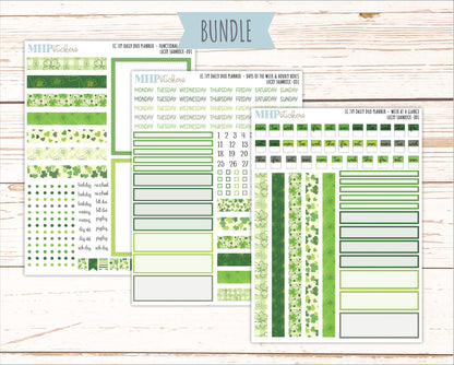 MARCH Daily Duo Sticker Kit for 7x9 Erin Condren Planners. 2026 Collection "Lucky Shamrock" || ECDD