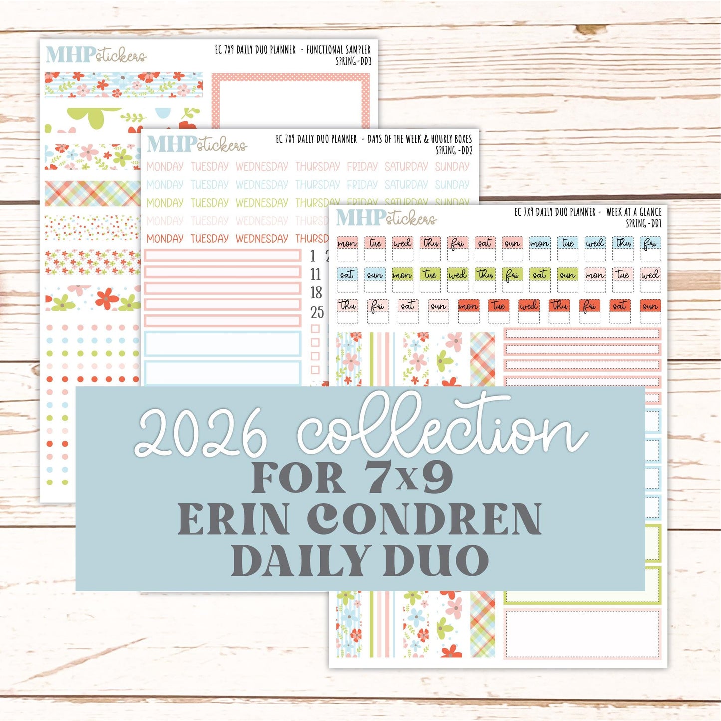MARCH Daily Duo Sticker Kit for 7x9 Erin Condren Planners. 2026 Collection "Spring" || ECDD