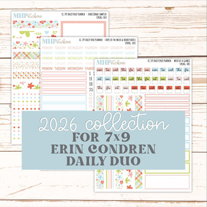 MARCH Daily Duo Sticker Kit for 7x9 Erin Condren Planners. 2026 Collection "Spring" || ECDD