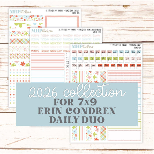 MARCH Daily Duo Sticker Kit for 7x9 Erin Condren Planners. 2026 Collection "Spring" || ECDD