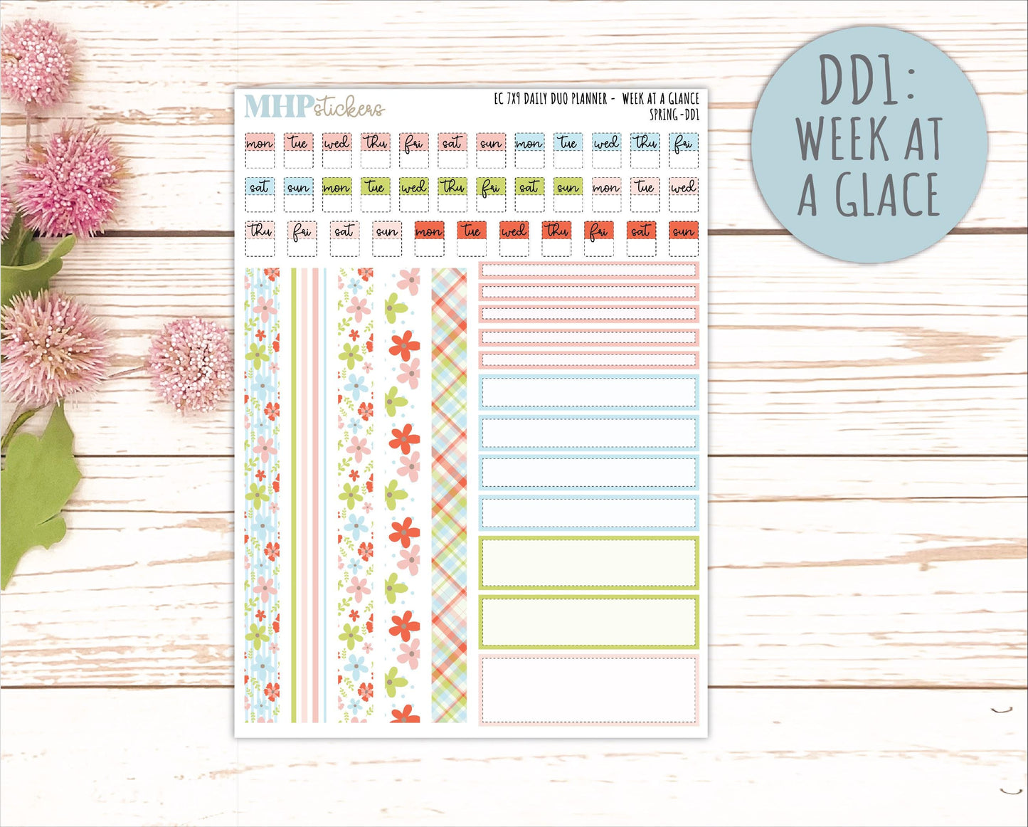 MARCH Daily Duo Sticker Kit for 7x9 Erin Condren Planners. 2026 Collection "Spring" || ECDD