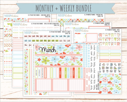 MARCH Daily Duo Sticker Kit for 7x9 Erin Condren Planners. 2026 Collection "Spring" || ECDD
