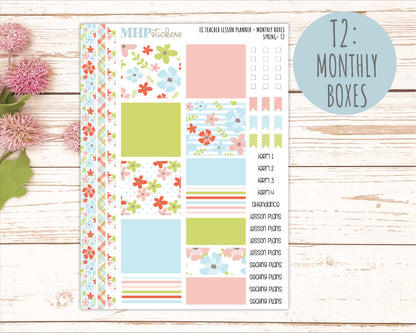 MARCH Stickers for EC Teacher Lesson Planner - Vertical Layout. 2026 Collection "Spring" || ECT